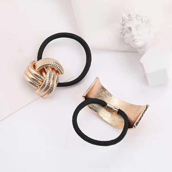 💢NEW❗️ Beautiful Metal hair tie. Women hair tie ~ 2 pcs - Picture 1 of 3